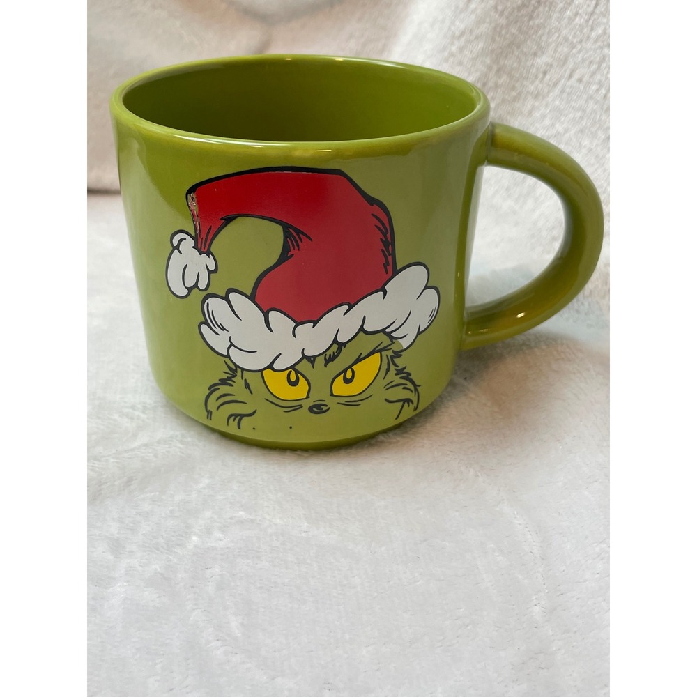 Dr Seuss The Grinch Green Ceramic Christmas Coffee Mug Santa Hat 2025